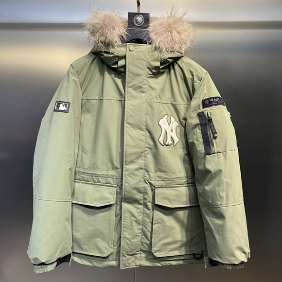 MLB Olive Green Down Jacket - Picture 1 of 9